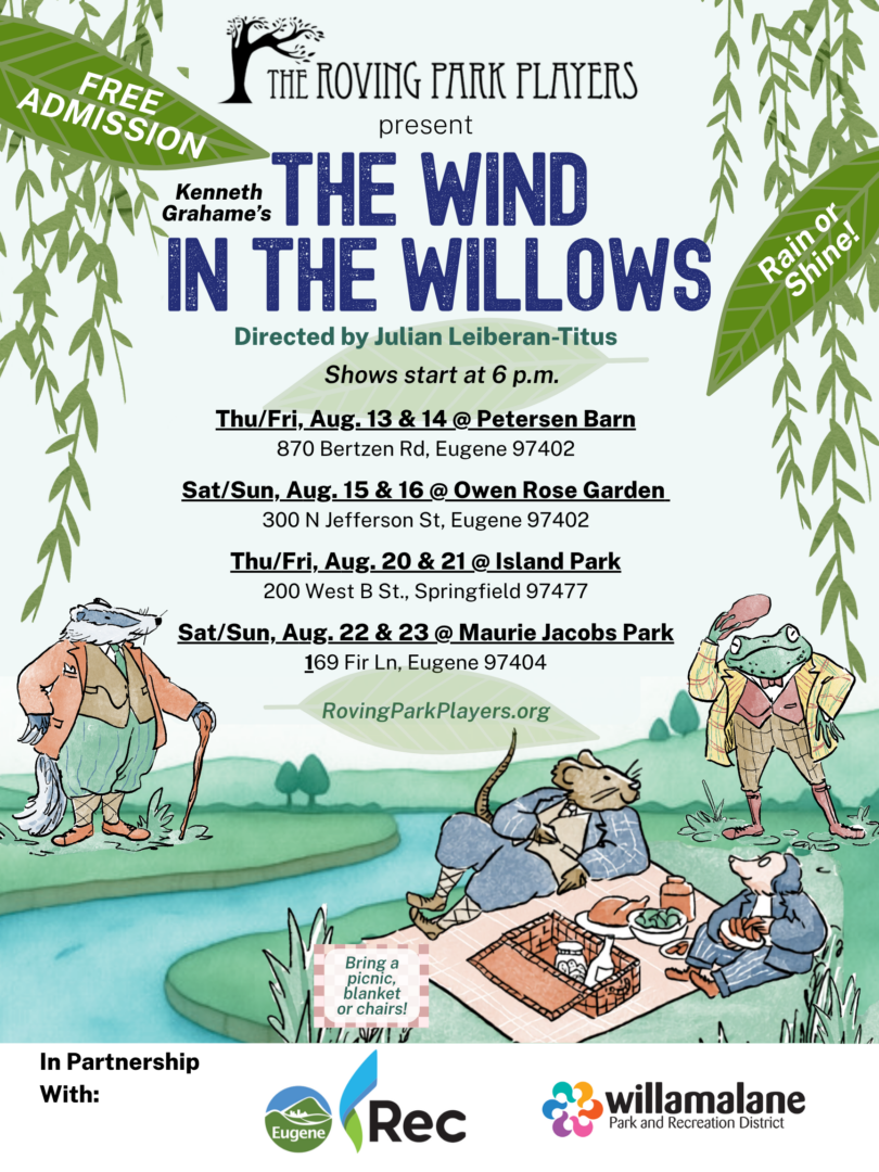 Wind in the Willows - presented by Roving Park Players in August 2026